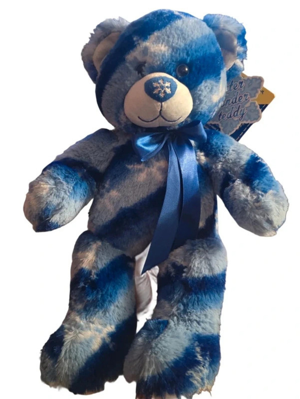 Build a Bear Winter Wonder Teddy Snowflake Plush Snow Doll Stuffed Animal Blue